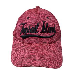 Topsail Island Strapback Hat Pink One Size Adjustable Lucky 7 USA Polyester